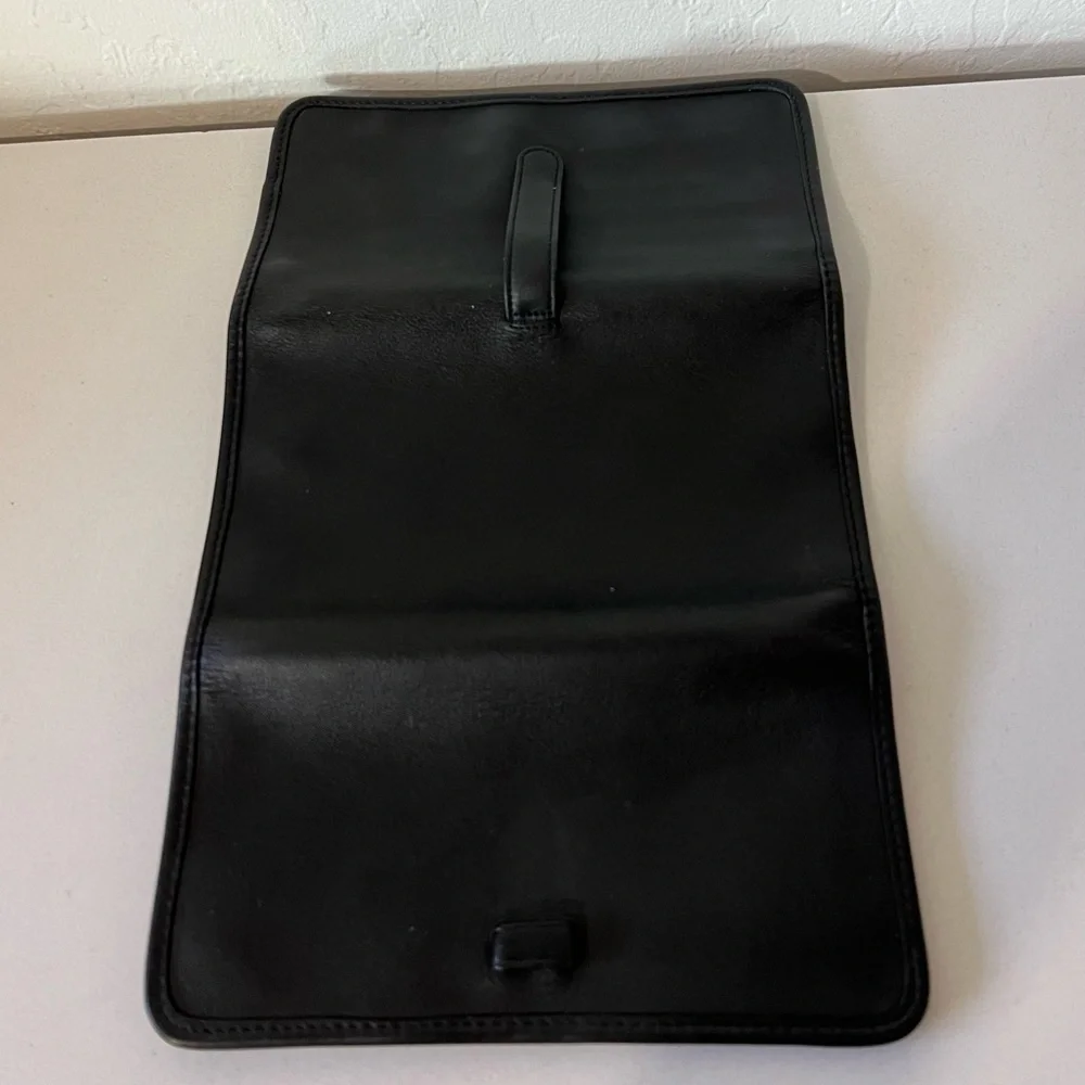 Coach Vintage Genuine Black Leather Trifold Jewelry Travel Case - Picture 5 of 11